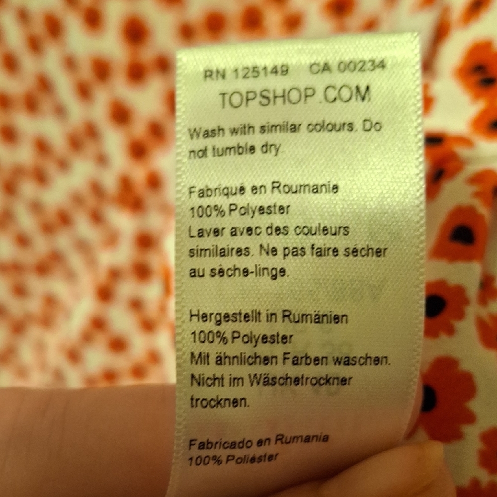 Topshop Red and White Floral Wrap Mini Dress 10 - Picture 9 of 12